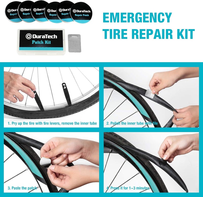DURATECH 40 Pieces Bike Repair Kit, Complete Bicycle Tool Kit with Storage Case, Bike Tools for Mountain & Road Bikes – Chain, Tire, Brake, and Pedal Maintenance Set, Great Gift for Men, Women - Image 5